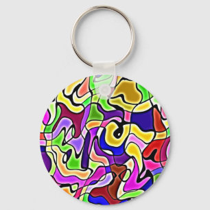 colourful abstract pattern Keychain