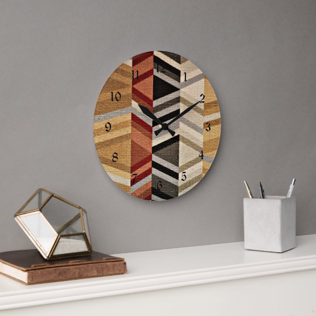 Colourful Abstract Pattern Large Clock (Office)