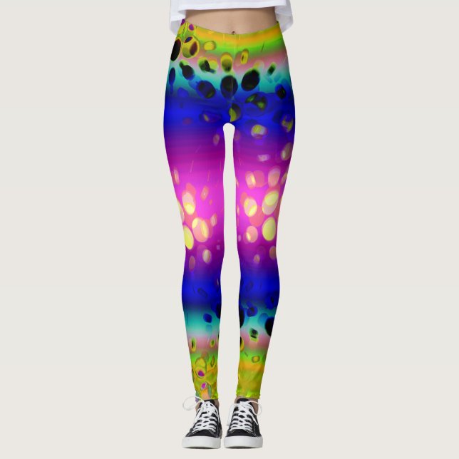 Colourful Abstract Pattern Leggings (Front)