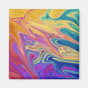 Colourful abstract pattern magnet
