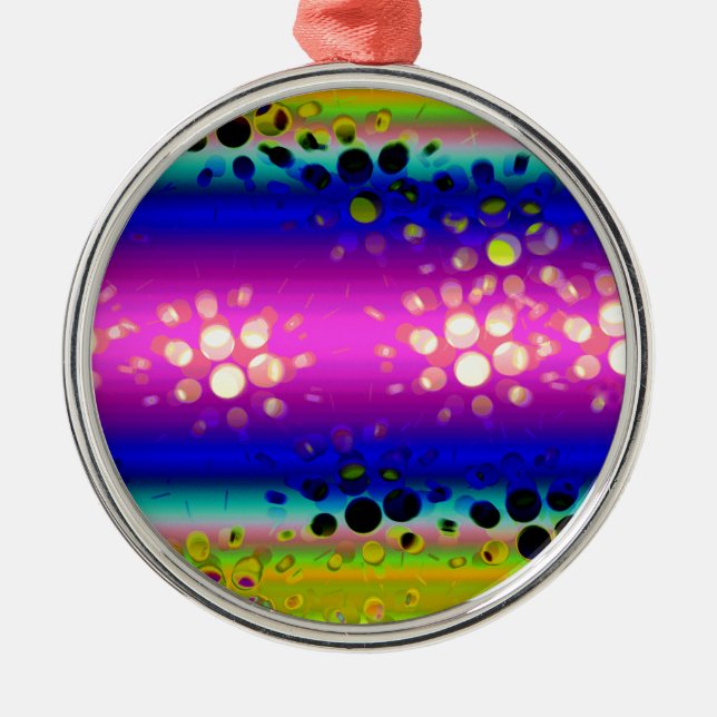 Colourful Abstract Pattern Metal Tree Decoration (Front)