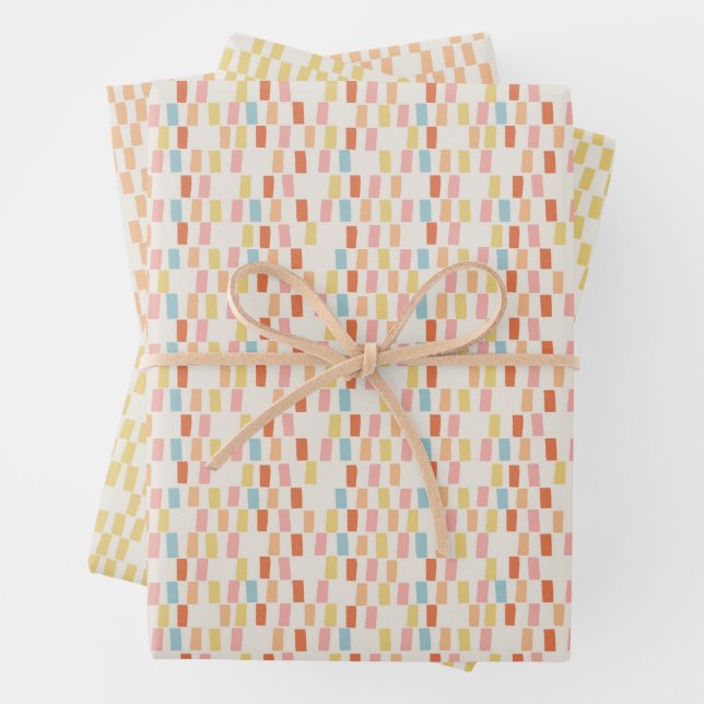 Colourful Abstract Pattern Modern Wrapping Paper (In situ)