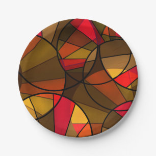 Colourful abstract pattern paper plate