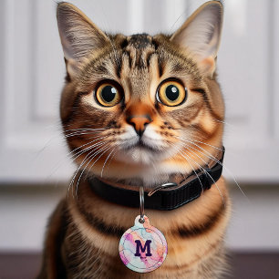 Colourful Abstract Pattern Personalised Pet Tag