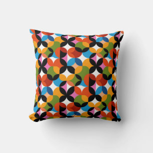 Colourful Abstract Pattern RETRO Mid Century Moder Cushion