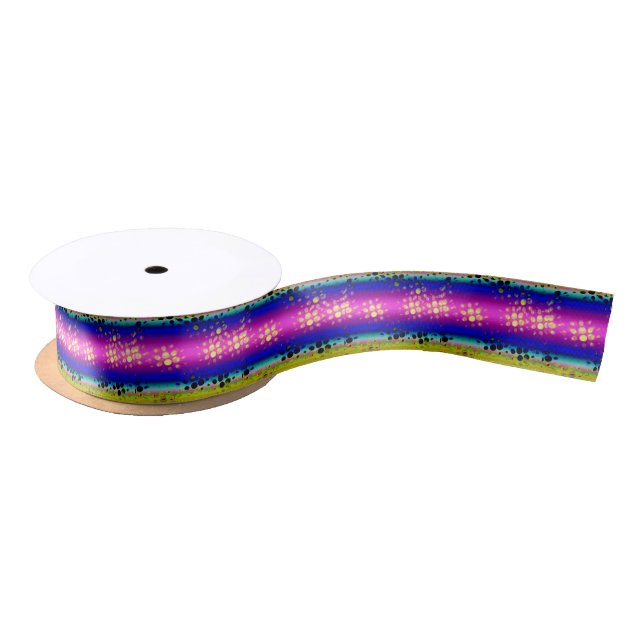 Colourful Abstract Pattern Satin Ribbon (Spool)