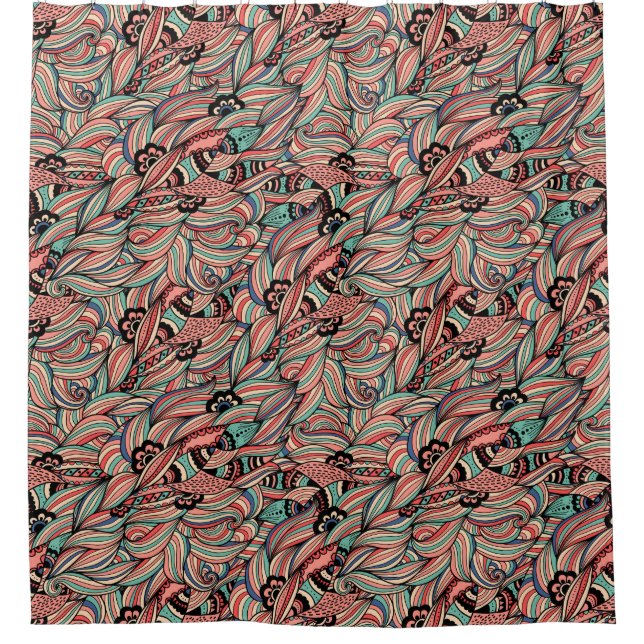 Colourful Abstract Pattern Shower Curtain (Front)