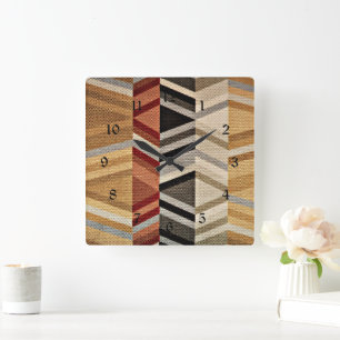Colourful Abstract Pattern Square Wall Clock