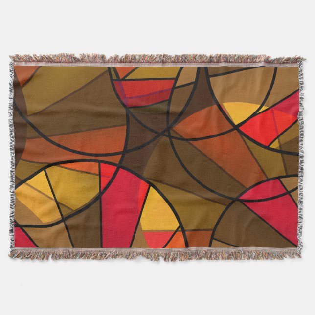 Colourful abstract pattern throw blanket (Front)
