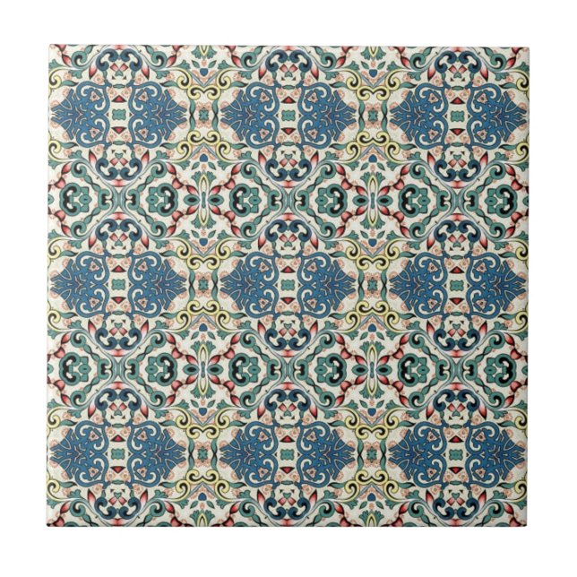 Colourful Abstract Pattern Tile (Front)