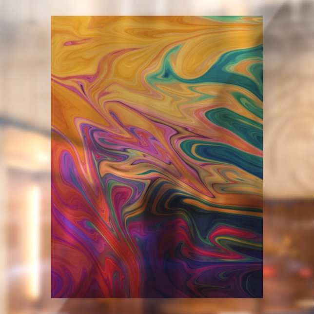 Colourful abstract pattern window cling (Sheet 2)