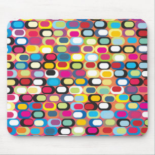 Colourful abstract pattern with rounded rectangles mouse mat