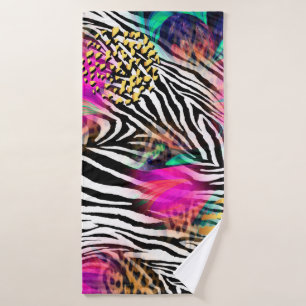 Colourful abstract pattern with zebra textureabstr bath towel