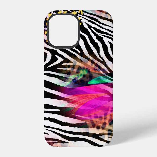 Colourful abstract pattern with zebra textureabstr iPhone case (Back)