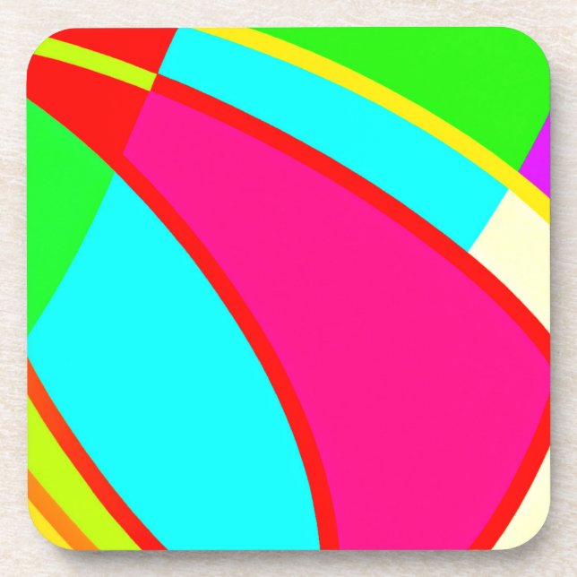 Colourful Abstract Patterns Art Coaster (Front)