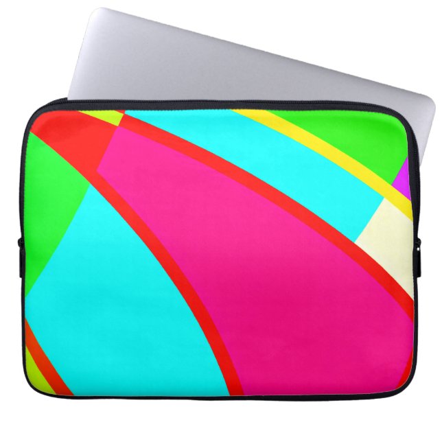 Colourful Abstract Patterns Art Laptop Sleeve (Front)