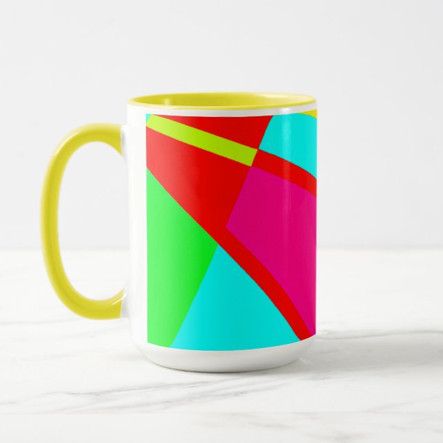 Colourful Abstract Patterns Art Mug (Left)