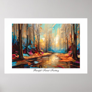 Colourful Abstract Peacefull Forest Creek Fantasy Poster