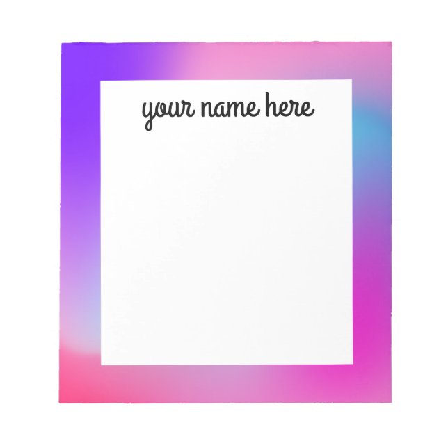 Colourful Abstract Personalised Notepad (Front)