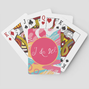 Colourful Abstract Personalised Playing Cards