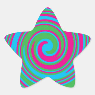 Colourful abstract pinwheel design star sticker