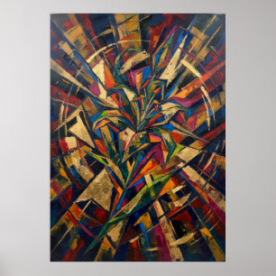 Colourful Abstract Plant Poster
