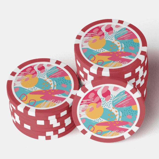 Colourful Abstract Poker Chips (Stack)