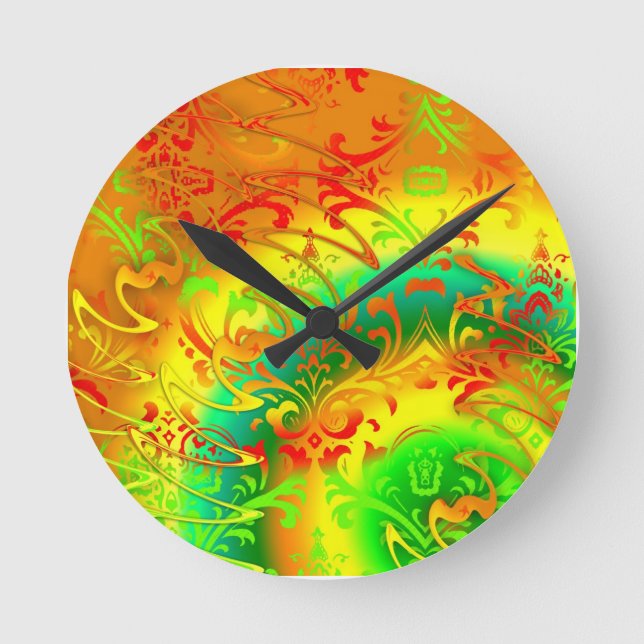 Colourful Abstract Pop Art Design Round Clock (Front)