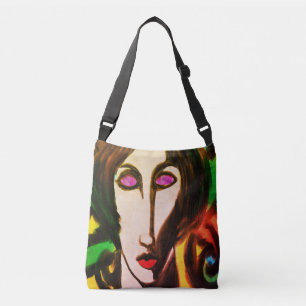 Colourful Abstract Portrait of a Woman Crossbody Bag