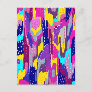 Colourful Abstract Print with Fun Dots Postcard