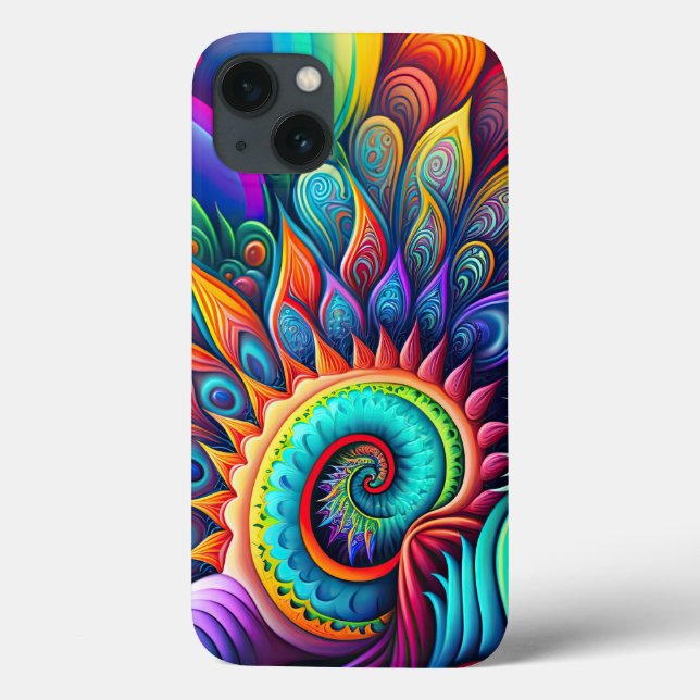 Colourful Abstract Psychedelic Beautiful Flower Case-Mate iPhone Case (Back)