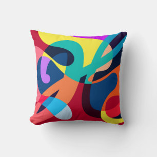 Colourful Abstract Psychedelic Liquid Background Cushion