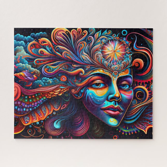 Colourful Abstract Psychedelic Metaphysical Spirit Jigsaw Puzzle (Horizontal)