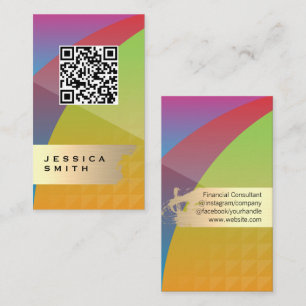 Colourful Abstract   QR Scan Business Card