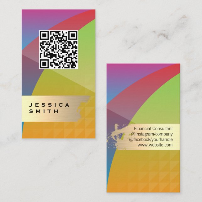 Colourful Abstract | QR Scan Business Card (Front/Back)