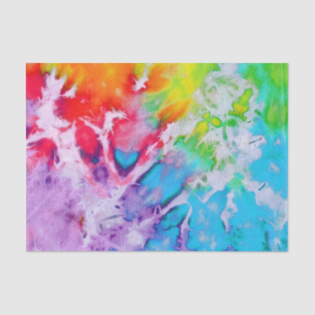 Colourful Abstract Rainbow Watercolor Batik Tie Dy Tissue Paper (Front)