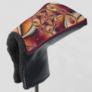 Colourful Abstract Red Orange Fantasy Fractal Art Golf Head Cover