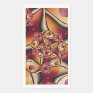 Colourful Abstract Red Orange Fantasy Fractal Art Napkin
