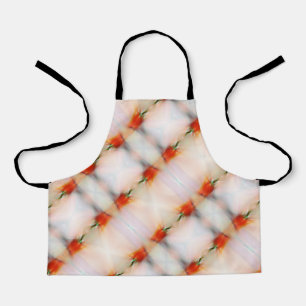 Colourful Abstract Red Pepper Peach Pink Stripes Apron
