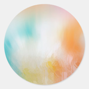 Colourful Abstract Red Yellow Orange Blue Template Classic Round Sticker