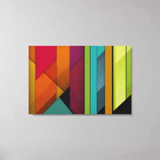 colourful abstract retro art linear geometric canvas print