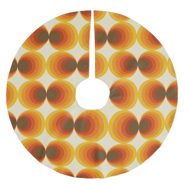 Colourful Abstract Retro Geometric Pattern Brushed Polyester Tree Skirt (Front)