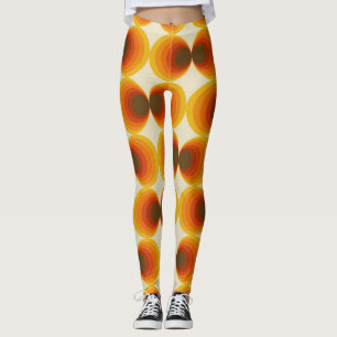 Colourful Abstract Retro Geometric Pattern Leggings