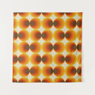 Colourful Abstract Retro Geometric Pattern Tapestry