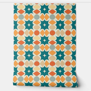 Colourful Abstract Retro Geometric Pattern Wallpaper