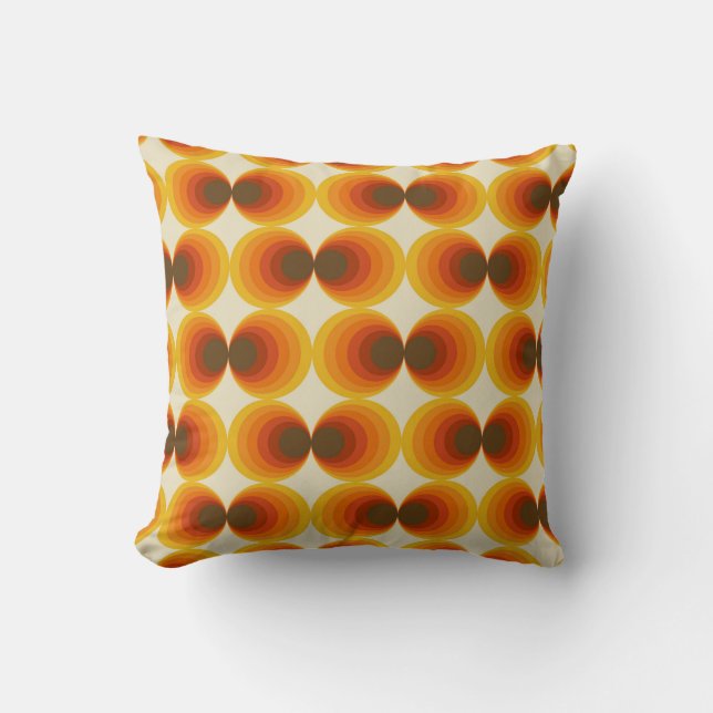 Colourful abstract retro seamless geometric patter cushion (Front)