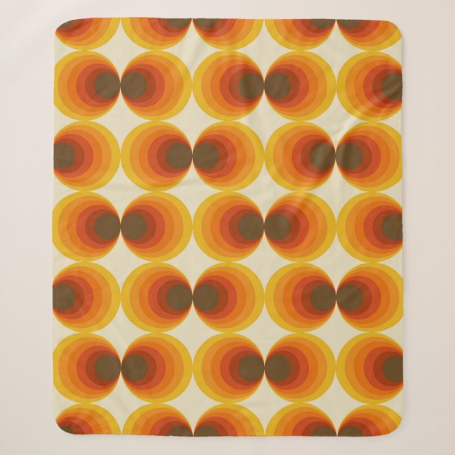 Colourful abstract retro seamless geometric patter sherpa blanket (Front)