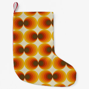 Colourful abstract retro seamless geometric patter small christmas stocking