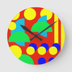 Colourful abstract round clock