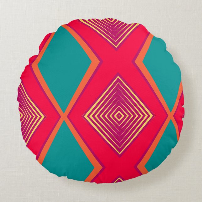 Colourful Abstract     Round Cushion (Front)